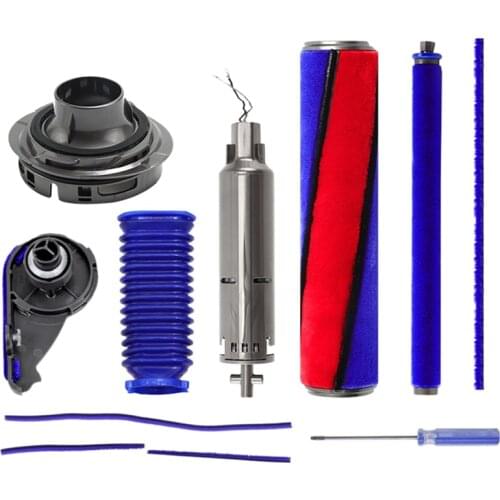 EAS-Vacuum Cleaner Accessories For Dyson V7 V8 Vacuum Cleaner Plush Strips Blue Hose Motor Back Cover Accessories Kit