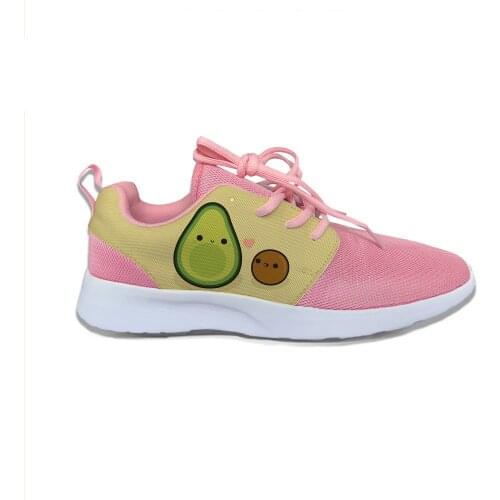 Avocado Fruit Anime cartoon Cute Funny Kawaii Sport Running Shoes Lightweight Breathable 3D Print Female women Mesh Sneakers