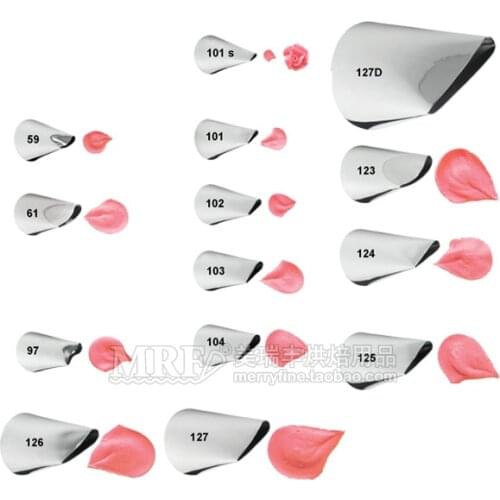 Free Shipping Stainless Steel icing tips petal piping nozzles set cakes cupcakes cake tool decorating tips set(14pcs/lot)