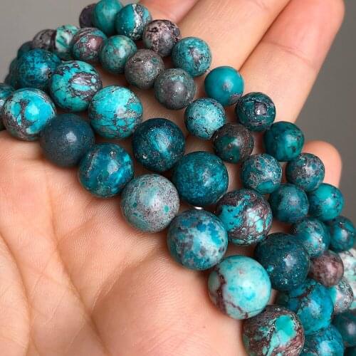 Natural Stone Beads Dark Blue Sea Sediment Jaspers Round Loose Spacer Beads For Jewelry Making DIY Bracelet Necklace 6/8/10mm