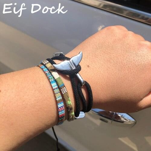Eif Dock New Bracelets Rope Braided Bracelet For Women Vintage Cuff Boho Jewelry Bohemian Pulseras Mujer Handmade Party Gift