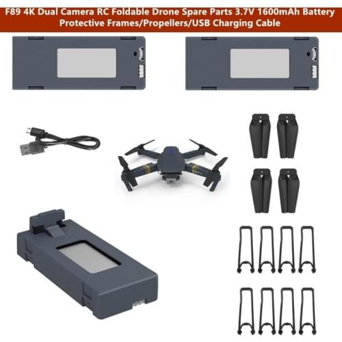 F89 4K WIFI FPV 3D Stunt Flips RC Drone Spare Part 3.7V 1600mAh Battery/Propeller/USB Cable/Protective Frame For F89 Quadcopter