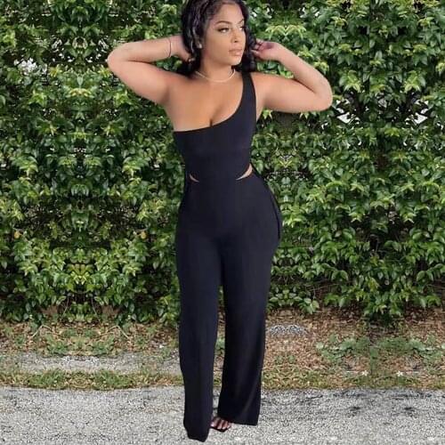 Fluorescence Green One Shoulder Asymmetrical Tank Top and Flare Bell Bottom Trouser for Women Fashion Summer Two Piece Outfits