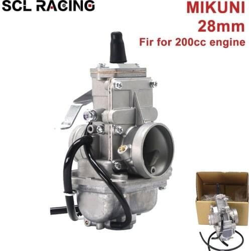 SCL Racing 1PC NEW Mikuni 28mm Motorcycle Carburetor TM28 Flat Slide Carb For Honda Yamaha Kawasaki KTM 200cc Engine