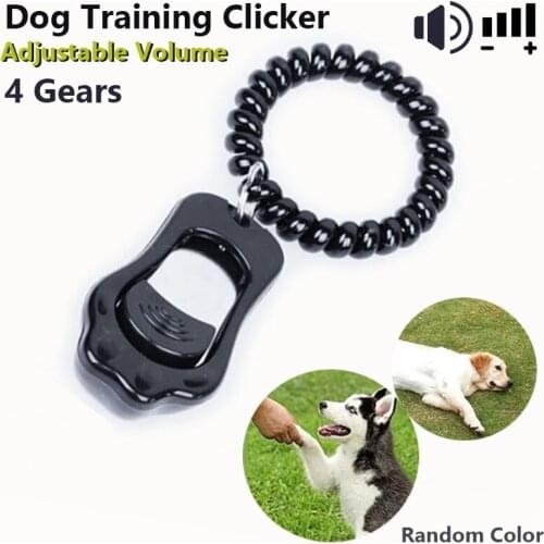 Dog Training Clicker Puppy Whistle Trainer Guide Supplies 4 Gears Adjustable Volume Pet Cat Parrot Obedience Traning Supplies