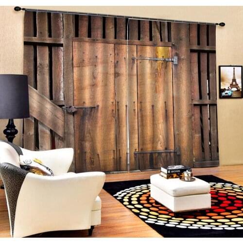 Brown woods curtains Luxury Blackout 3D Window Curtains For Living Room Bedroom Customized size Decoration curtains