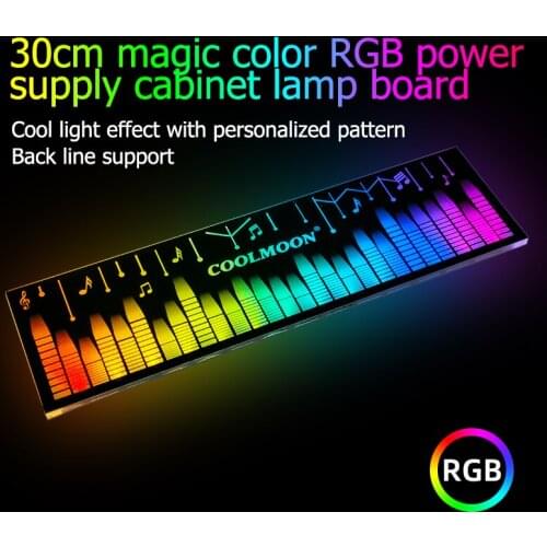 COOLMOON New RGB Light Board Case Side GPU Backplate Panel for PC Desktop Chassis Power Box Small 4 Pin Color-Changing Lightingl