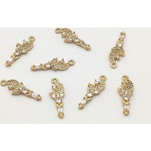 New Arrival! 24x8mm 50pcs Cubic Zirconia/Copper Charm For Handmade Necklace/Earrings make DIY Parts,Jewelry Accessories Findings