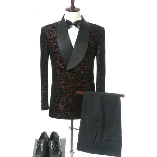 New Design Double Breasted Wedding Suits For Men Slim Fit Tuxedo Formal Elegant Brand Men Suit Costume Homme Terno Masculino