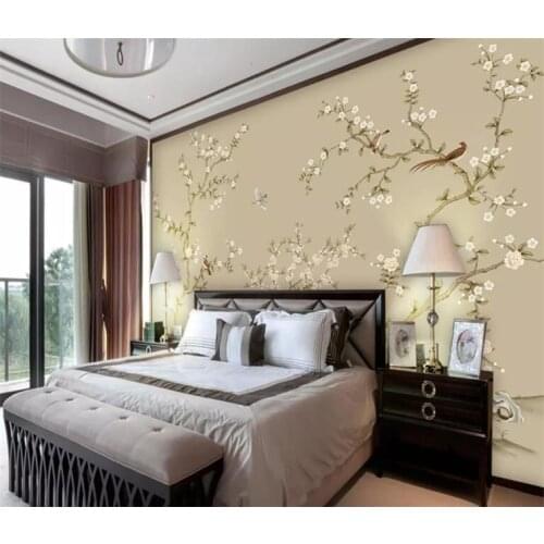 Papel de parede Modern hand-painted flower and bird Chinese TV background wallpaper hudas beauty tapety papel pintad