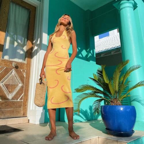 OMCHION Yellow Summer Dresses