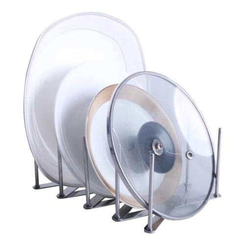 Pot Lid Rack Stainless Steel Holder Kitchen Organizer Cooking Dish Pot Rack Shelf Pan Cover Stand Kitchen Tools Accessories