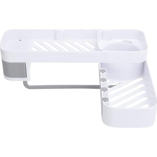 Shower Rack Free Perforation Installation Rotating Bathroom Shelf Wall-Mounted Storage Shelf Suitable for Shower Kitchen