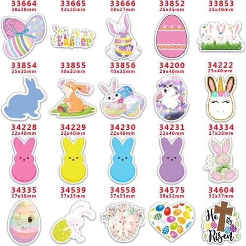 DIY Craft Supplies Sewing Accessories Cartoon Easter Day Printed Planar Resins Mold 10 Pieces. PR-33664