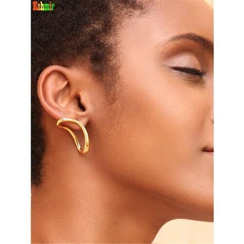 Kshmir simple new golden metal with round geometric small earrings womens party accessories Women earrings jewelry 2020