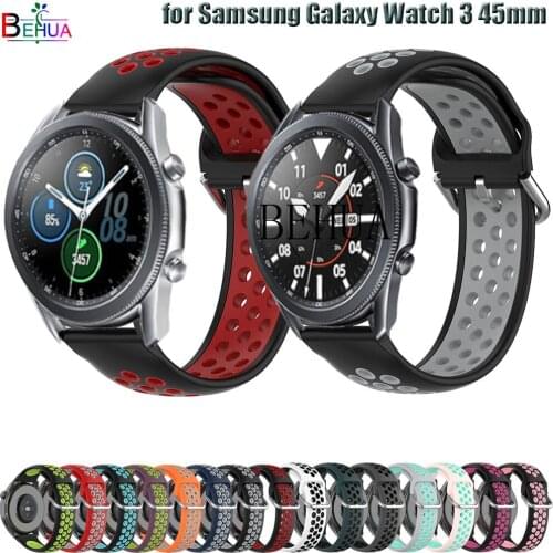 22mm WatchBand Strap For Samsung Galaxy Watch 3 45mm / Galaxy 46mm Smart Silicone WristBand For Samsung Gear S3 Bracelet belt