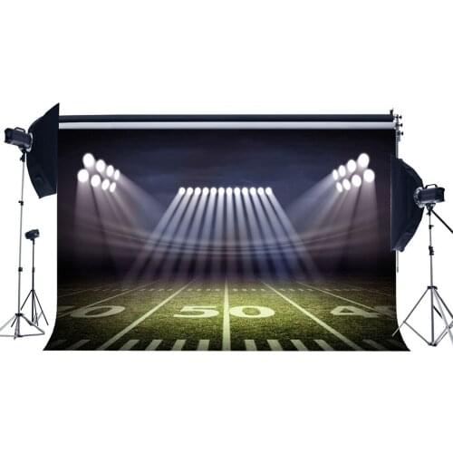 Stadium Bokeh Glitter Sequins Stage Lights Green Grass Meadow Sports Match School Game Background Football Field Backdrop
