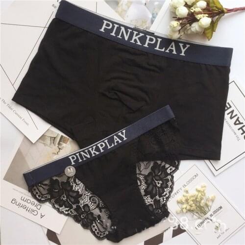 New Style Mens Women Underwear Sexy Lace Panties Women Low Waist Pure Color Briefs Male Comfort Boxers Fashion Lovers Panties