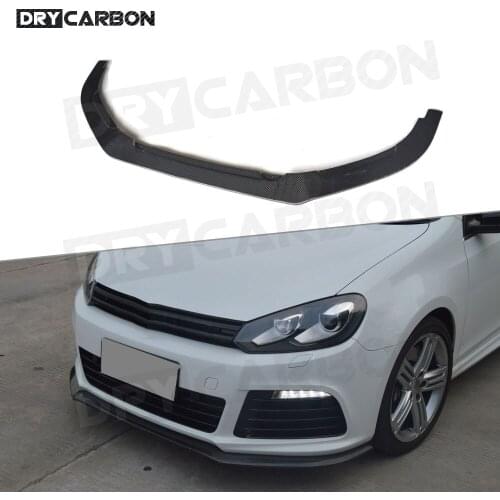 Carbon Fiber Front Lip Shovel Spoiler For Volkswagen VW Golf 6 VI MK6 R20 2010-2013 E Style FRP Head Bumper Chin Protector Plate