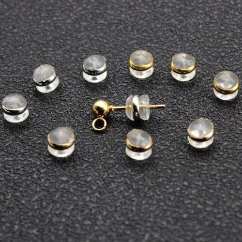 30pcs/lot 5x4.8mm Soft Silicone Rubber Earring Backs Stopper Earnuts Studs Earring Back Supplies For DIY Jewelry Makin Findings