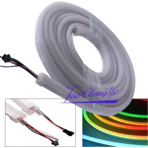 1m 2m 5m 10M led Neon Rope WS2812B SK6812 WS2811 RGB Pixel Light 60leds/m Silicon Waterproof Neon Strip DC 5V 12V 24V