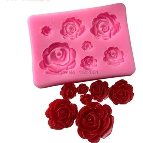 100pcs Rose Silicone mold Cake Chocolate Mold wedding Cake Decorating Tools Fondant Sugarcraft Cake Mold
