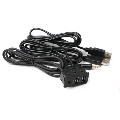 150CM 3 Styles Car Dash Flush Mount AUX USB Port Panel Auto Boat Dual USB Extension Cable Adapter for Volkswagen Toyota