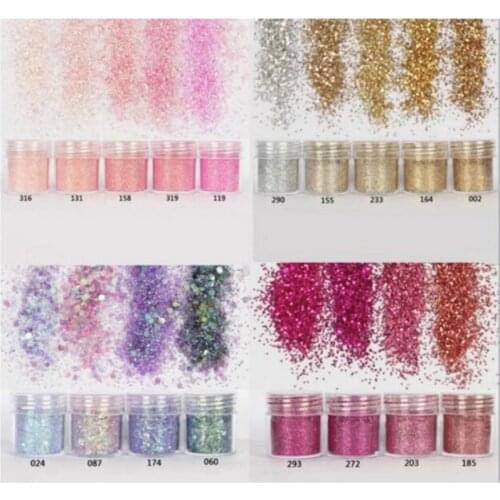 18 Bottles Nail Art Sequins Filling Flash Glitter Powder UV Epoxy Resin Pigment
