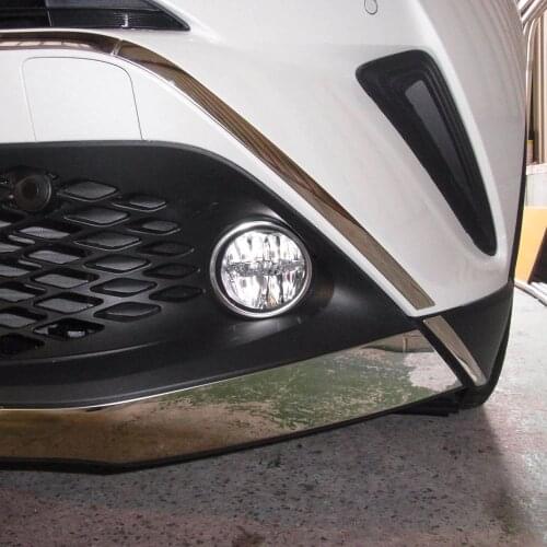 2PCS SUS304 Stainless Steel Front Fog Lamp Cover Molding Trim For Toyota CHR C-HR 2017 UP