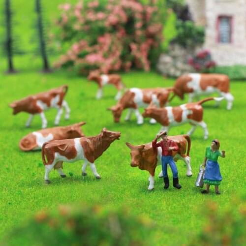 36pcs/72pcs HO Scale 1:87 Well Painted Farm Animals Cows and Figures Shepherd AN8705 Railway Layout