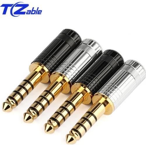 Audio Plug Jack 4.4mm 5 Poles Male Headphone Jack Stereo Solder Wire Gold Plating Plug DIY HIFI Adapter AUX Connector YS-615