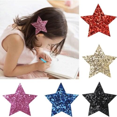 6pcs Childrens cute princess fashion hairpin five-pointed star girl tiara pupils side clip hairpin hair accessories
