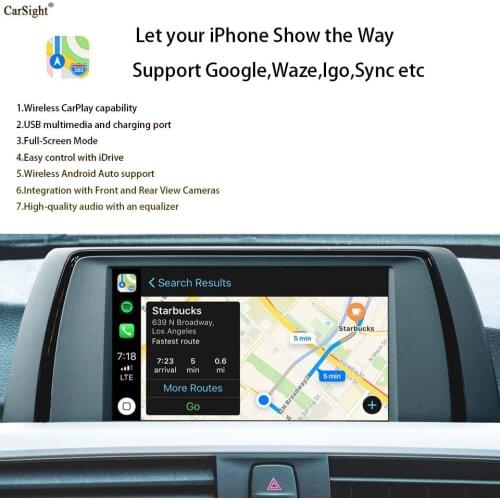 Android Auto Wireless Carplay Box for 1~7 series X1/X2/X3/X4/X5/X6/M2/M4/M5 with EVO system OEM Monitor