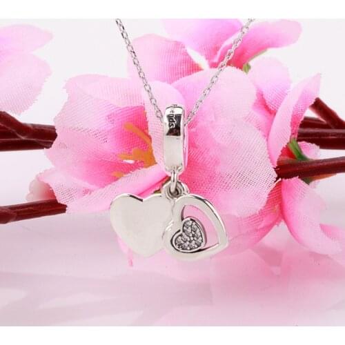 Authentic 925 Sterling Silver Charm New Heart-shaped Fashion Pendant Fit Pandora Women Bracelet & Necklace Diy Jewelry