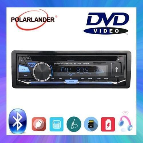 Car Radio 1 DIN Bluetooth Car MP3 Player Removable Panel FM AUX IN USB SD Card CD DVD Stereo Audio Music With Remote Control