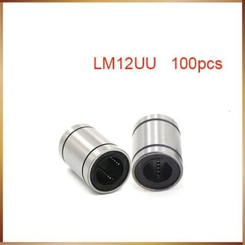 Free shipping 100pcs/lot LM12UU 12mm linear ball bearing for 12mm linear shaft cnc parts