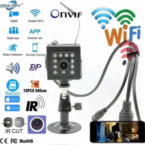 HD P2P Mini IP Wifi Wireless Camera 1080P 2MP 1MP 1.3MP 3MP 5MP 940NM IR Night Vision/Onvif/ Audio/Sd Card Slot/Phone Watch