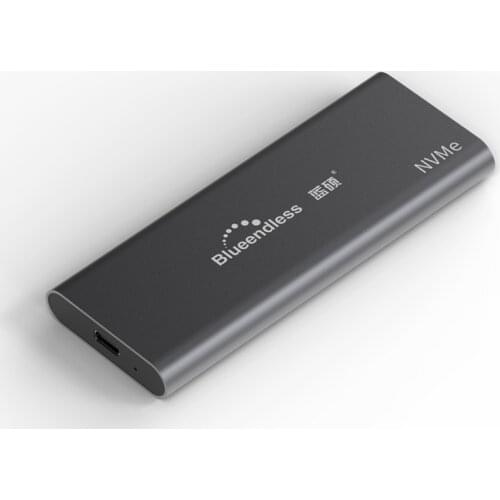 Blueendless PCle NVME M.2 portable ssd hard disk cases type c usb 3.0 msata hard drive enclosure black aluminum hdd caddy