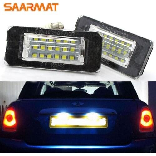 2PCS CANbus has no error suitable for BMW MINI Cooper R56 R57 R58 R59 white highlight LED license plate light plug and play