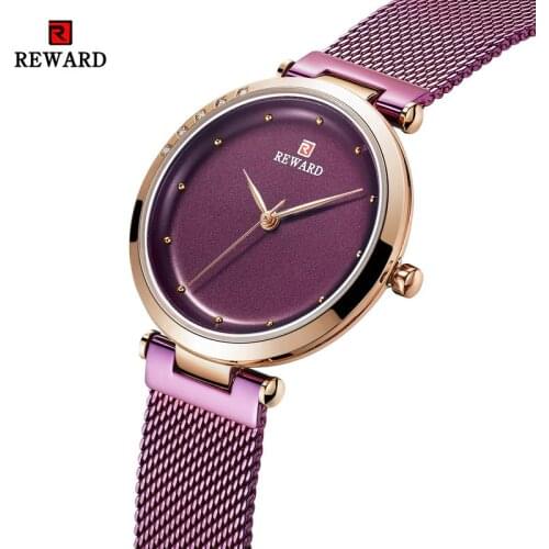 REWARD Fashion Womens Watches Luxury Diamond Ultra-thin Watch Women Watches Waterproof Rose Gold Watch Ladies Zegarek Damski