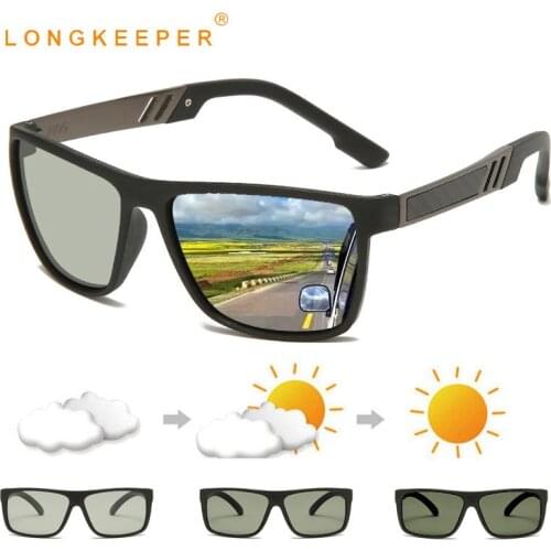 2020 TR90 Polarized Photochromic Sunglasses Men Chameleon Driving Sun Glasses Women Vintage Square Goggles UV400 Gafas