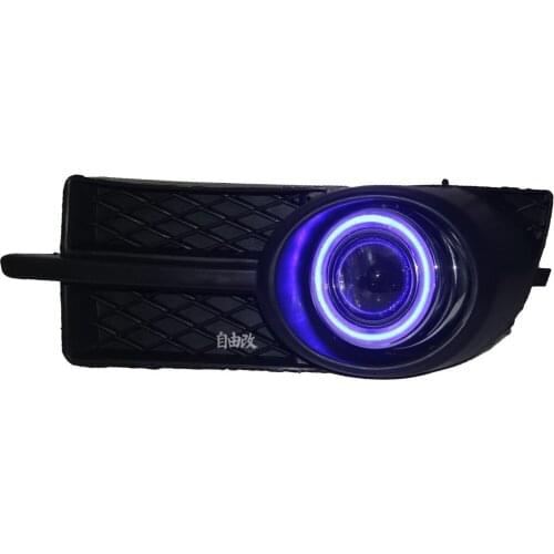 COB angel eye DRL daytime running light + halogen fog lamp + projector lens + fog lamp cover for chevrolet aveo lova 2006-2008