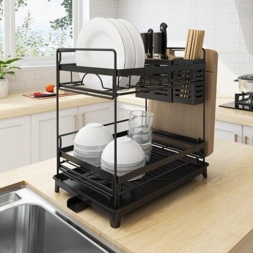 Home Dish Rack Kitchen Organizer and Storage Plate Bowl Chopsticks Storage Dish Rack Dish Drying Rack Knife Holder