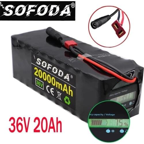 36V Battery 10S4P 42v 20Ah Battery 1000W High Power 20000mAh Battery 42V Ebike Electric Bike BMS with Capacity voltage display