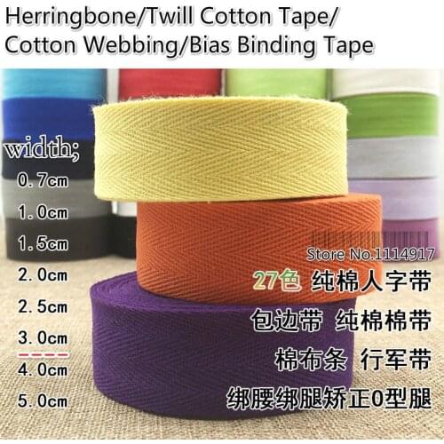 Facotry Price Herringbone/Twill Cotton Tape/Cotton Webbing/Bias Binding Tape For DIY Bag,Craft Projects Width 30mm 50Yd/roll