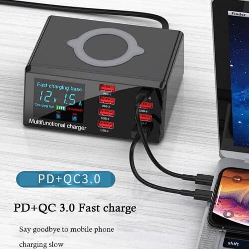 X9 Intelligent Multifucntion Charger With PD+QC 3.0 For Huawei IPhone Fast Wireless Charging USB Digital Display Repair Tool