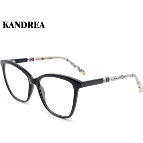 KANDREA 2020 Acetate New Women Square Glasses Frame 4 Colors Fashion Eyeglasses Clear Lens Myopia Optical Prescription Eyewear