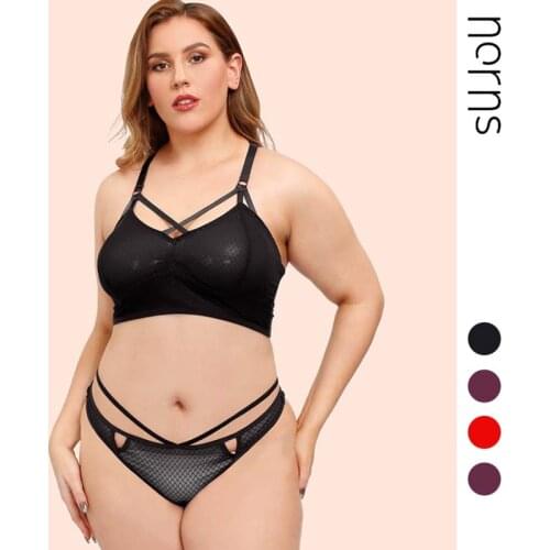 Norns Bra Set Beautiful Back MM Large Size Sexy Lace Underwear Female Thong Underwear Transparent