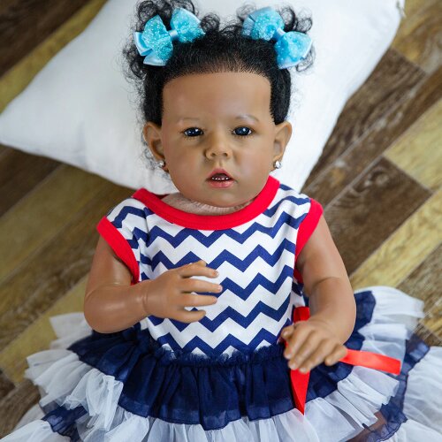Hoomai Black Skin Liam Reborn Baby Doll 51CM Lifelike Princess Newborn Doll Bonecas For Childrens Gifts