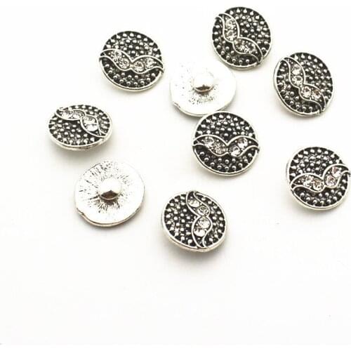 Newest 20pcs/lot crystal full beard 12mm Glass Snap Buttons Fit DIY Snap Bracelet Snap Button Charms Jewelry